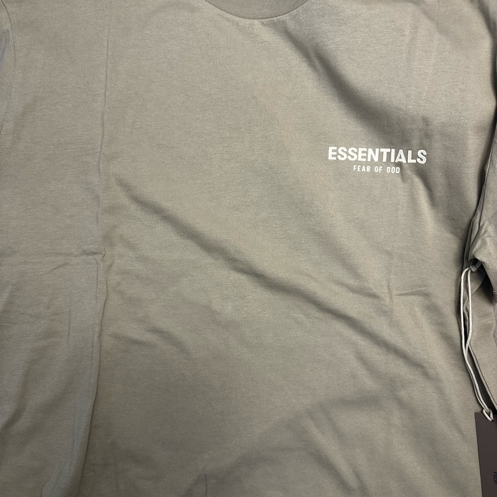 Fear of God Essentials Sea Foam Green Tee. (1 size oversized)